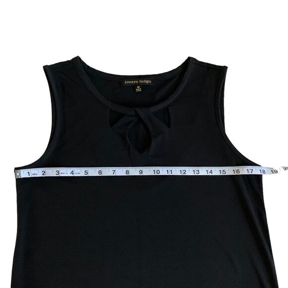 Always Indigo Women’s Black Contemporary Keyhole Neck Tank Top Size Medium - Picture 7 of 8